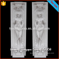 30 years China factory supplied modern style hand carved marble figure pillar for interior decoration